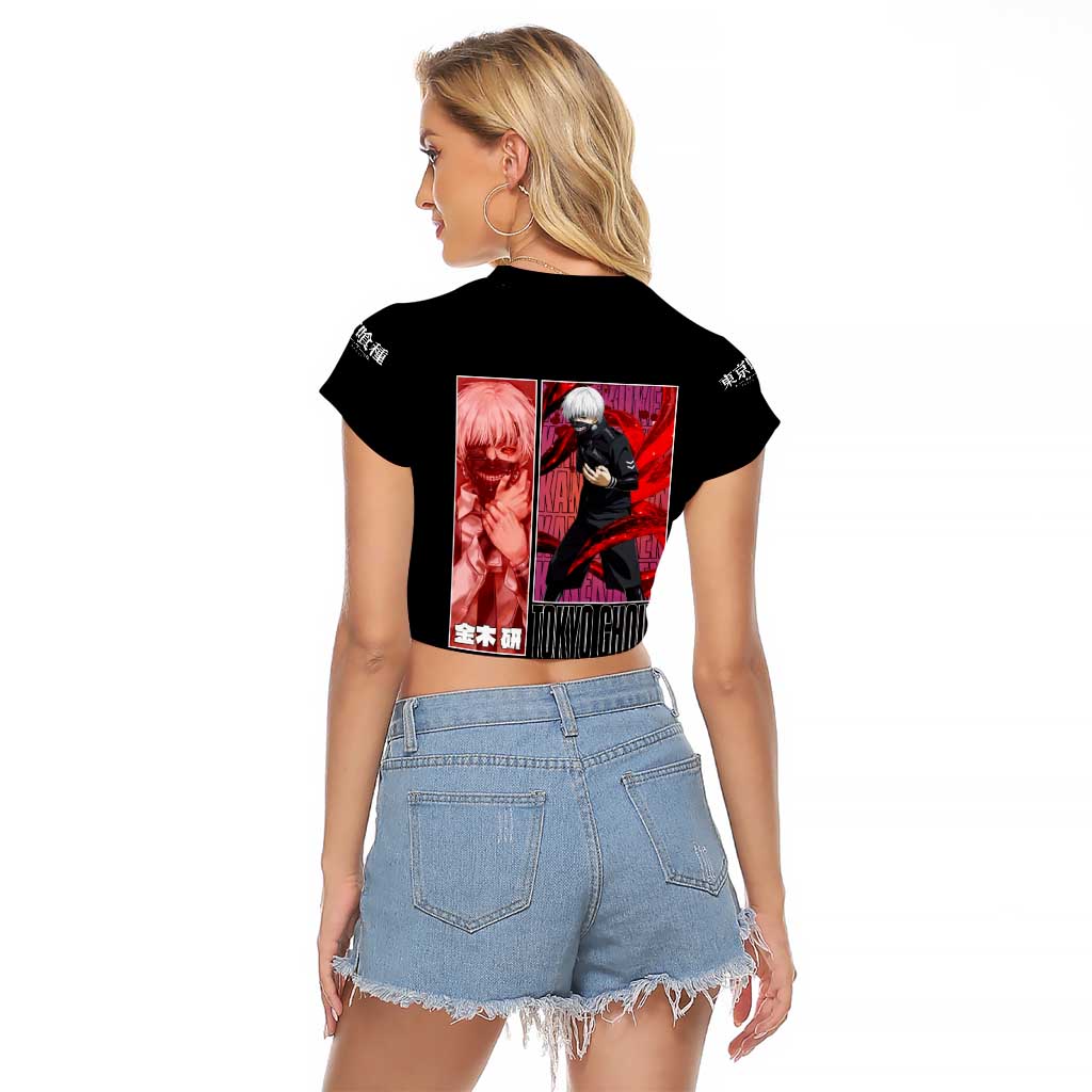 Kaneki Ken Tokyo Ghoul Raglan Cropped T Shirt Anime Style