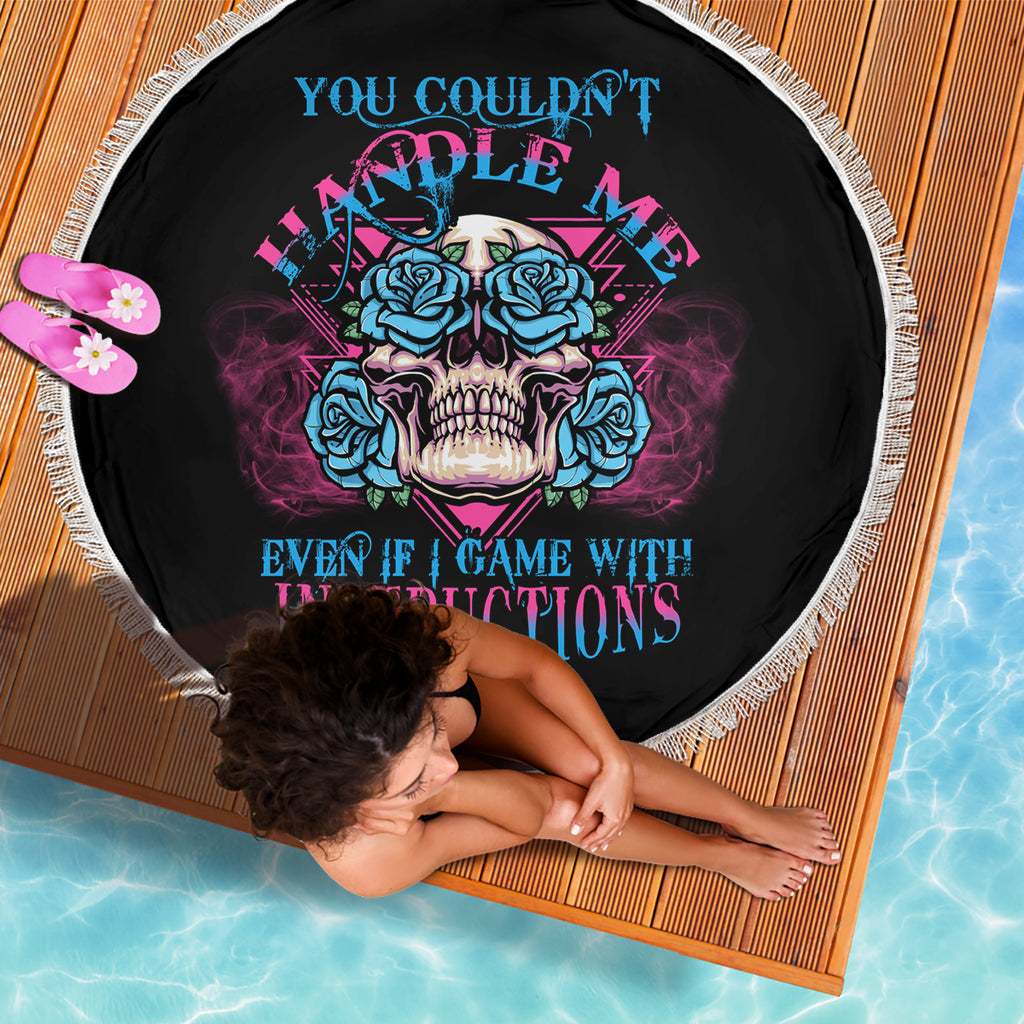 you-couldnt-handle-me-triangle-skull-beach-blanket