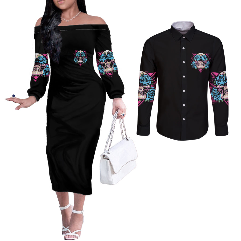 you-couldnt-handle-me-triangle-skull-couples-matching-off-the-shoulder-long-sleeve-dress-and-long-sleeve-button-shirt