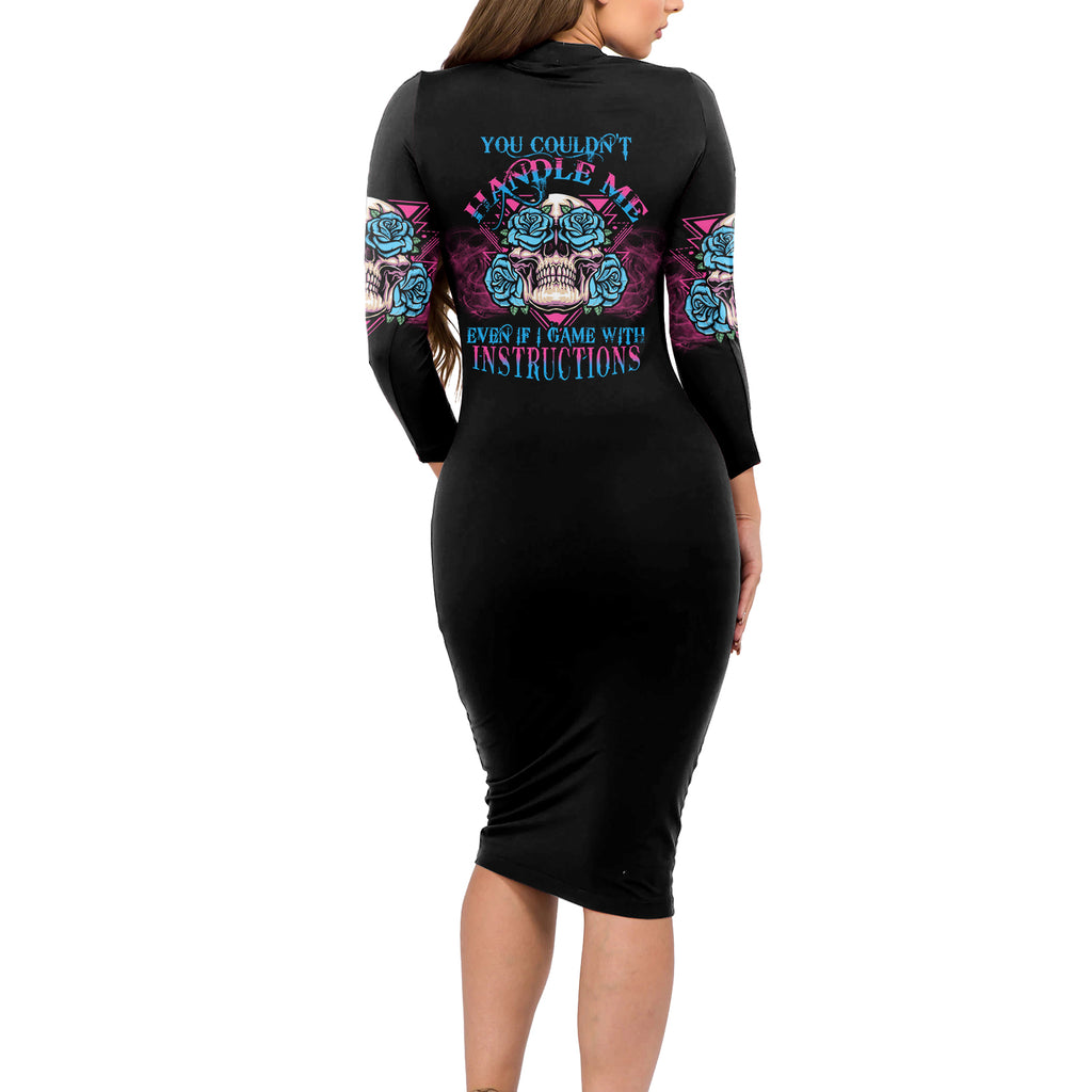 you-couldnt-handle-me-triangle-skull-long-sleeve-bodycon-dress