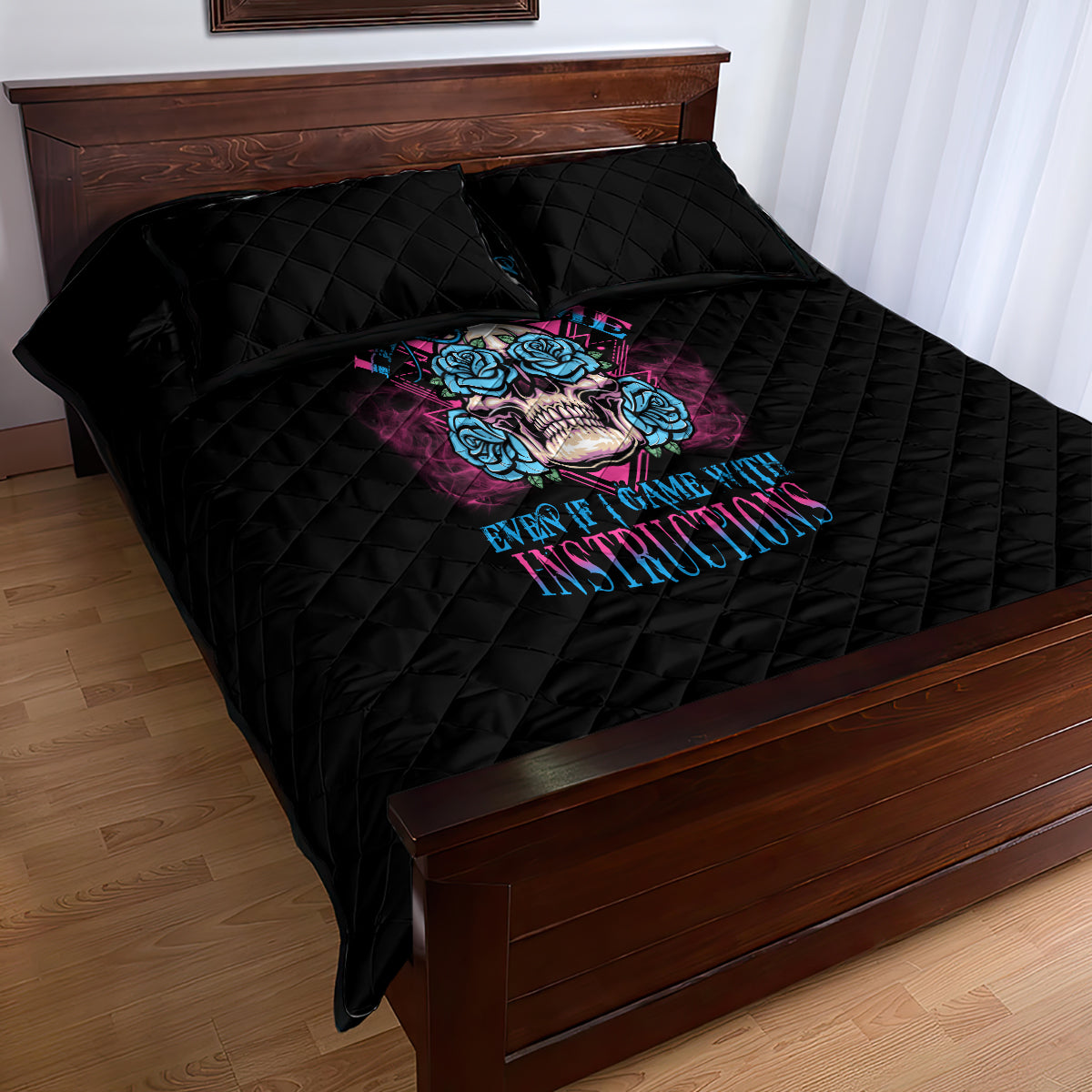 you-couldnt-handle-me-triangle-skull-quilt-bed-set