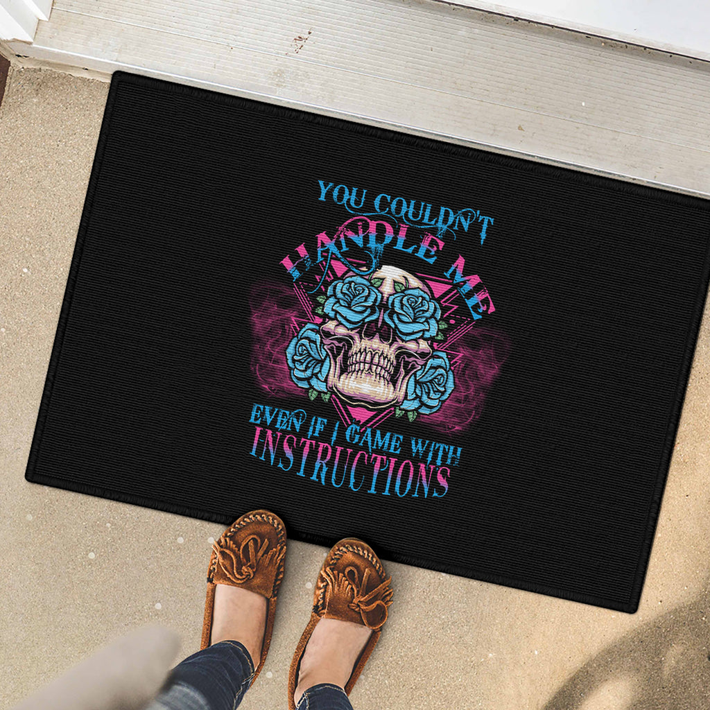 you-couldnt-handle-me-triangle-skull-rubber-doormat