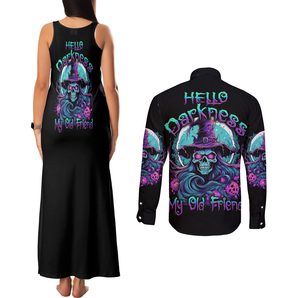 hello-darkness-my-old-friend-witch-halloween-couples-matching-tank-maxi-dress-and-long-sleeve-button-shirt