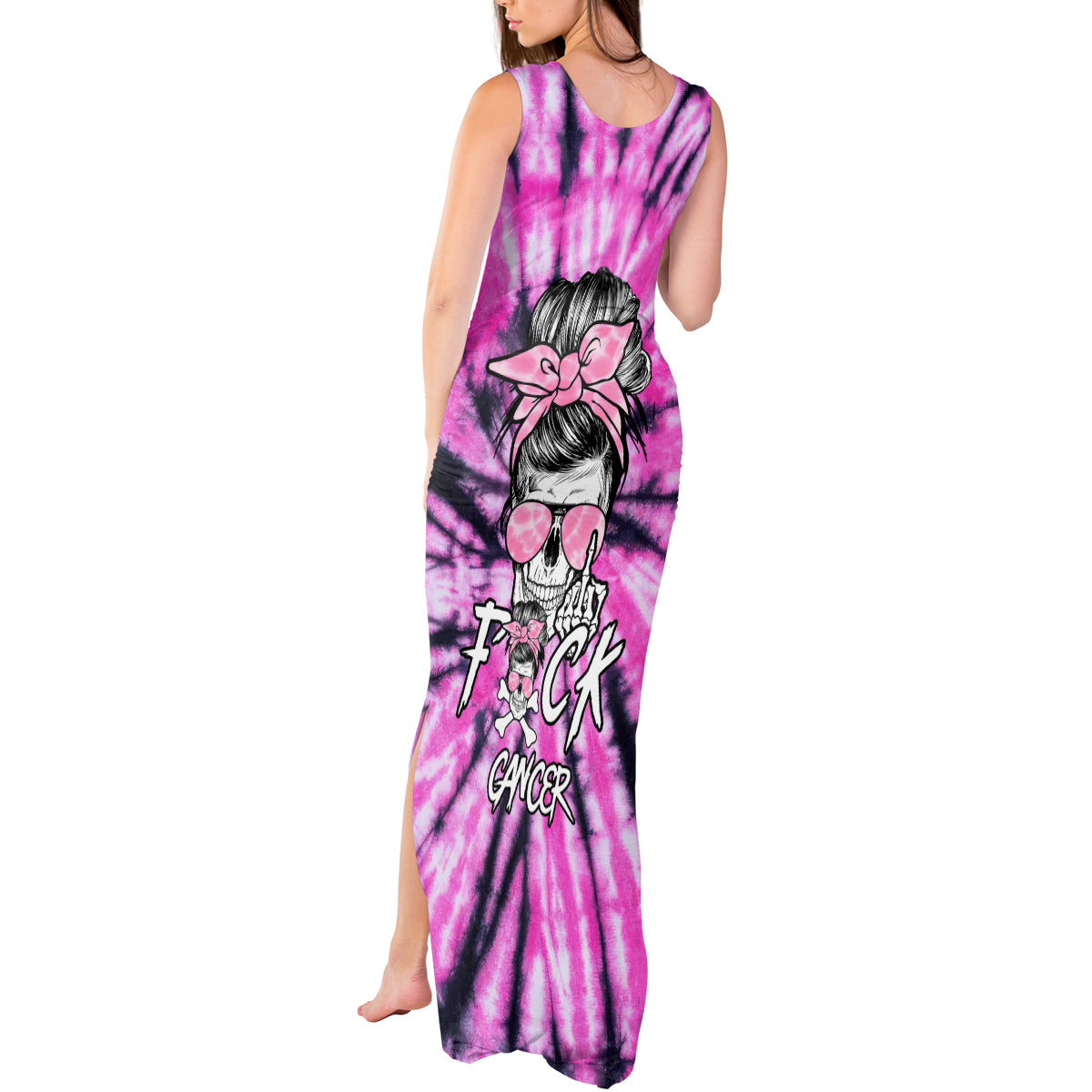 fcks-cancer-skull-tie-dye-tank-maxi-dress