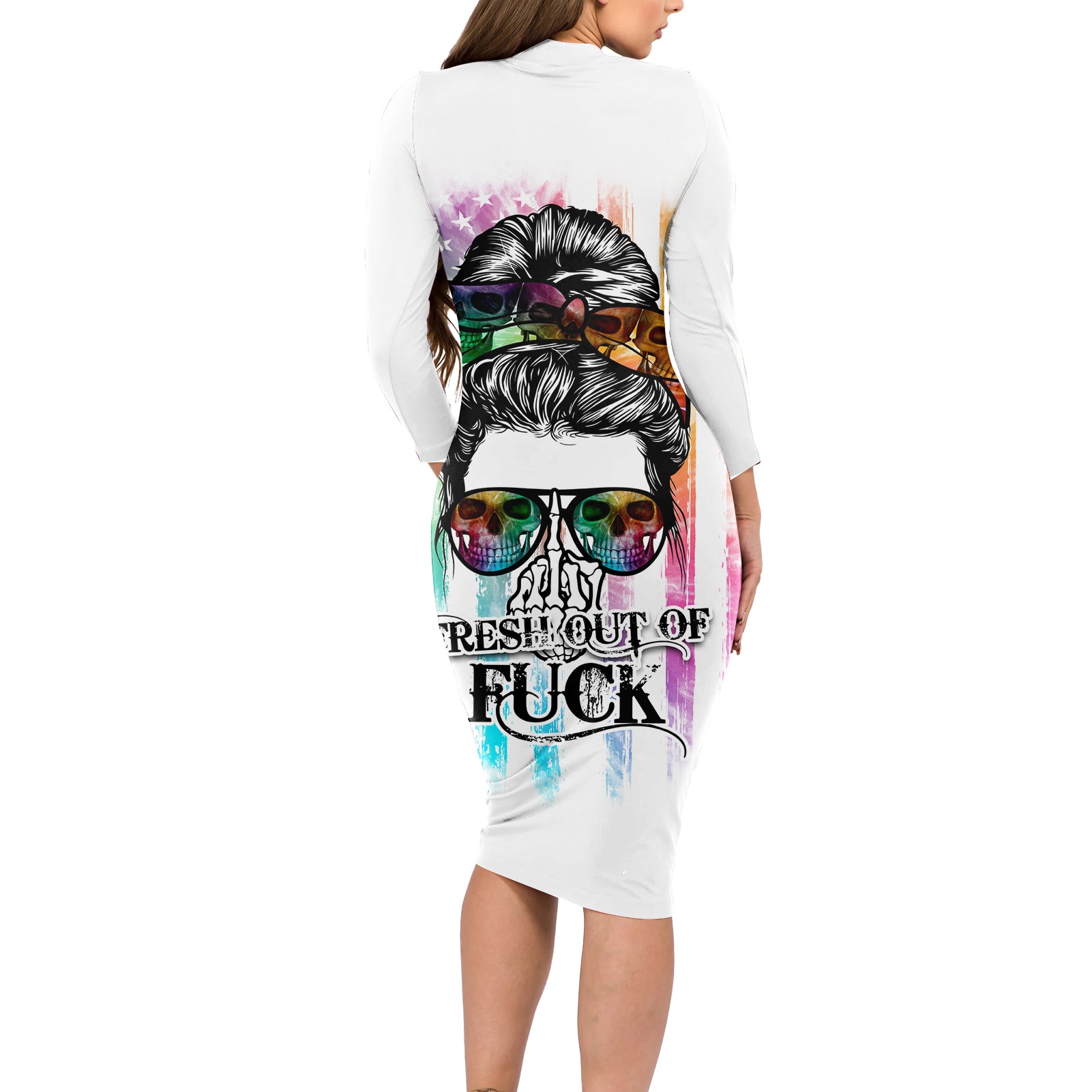 fresh-out-of-fcks-messy-bun-tie-dye-long-sleeve-bodycon-dress