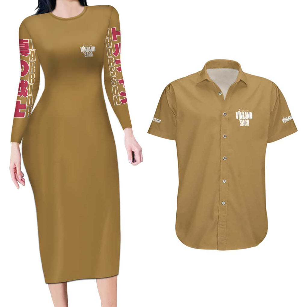 Thorfinn Vinlad Saga Couples Matching Long Sleeve Bodycon Dress and Hawaiian Shirt Anime Style
