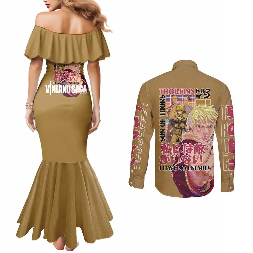 Thorfinn Vinlad Saga Couples Matching Mermaid Dress and Long Sleeve Button Shirt Anime Style