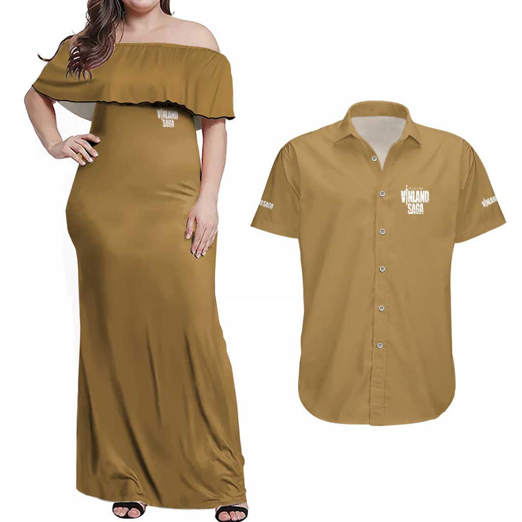 Thorfinn Vinlad Saga Couples Matching Off Shoulder Maxi Dress and Hawaiian Shirt Anime Style