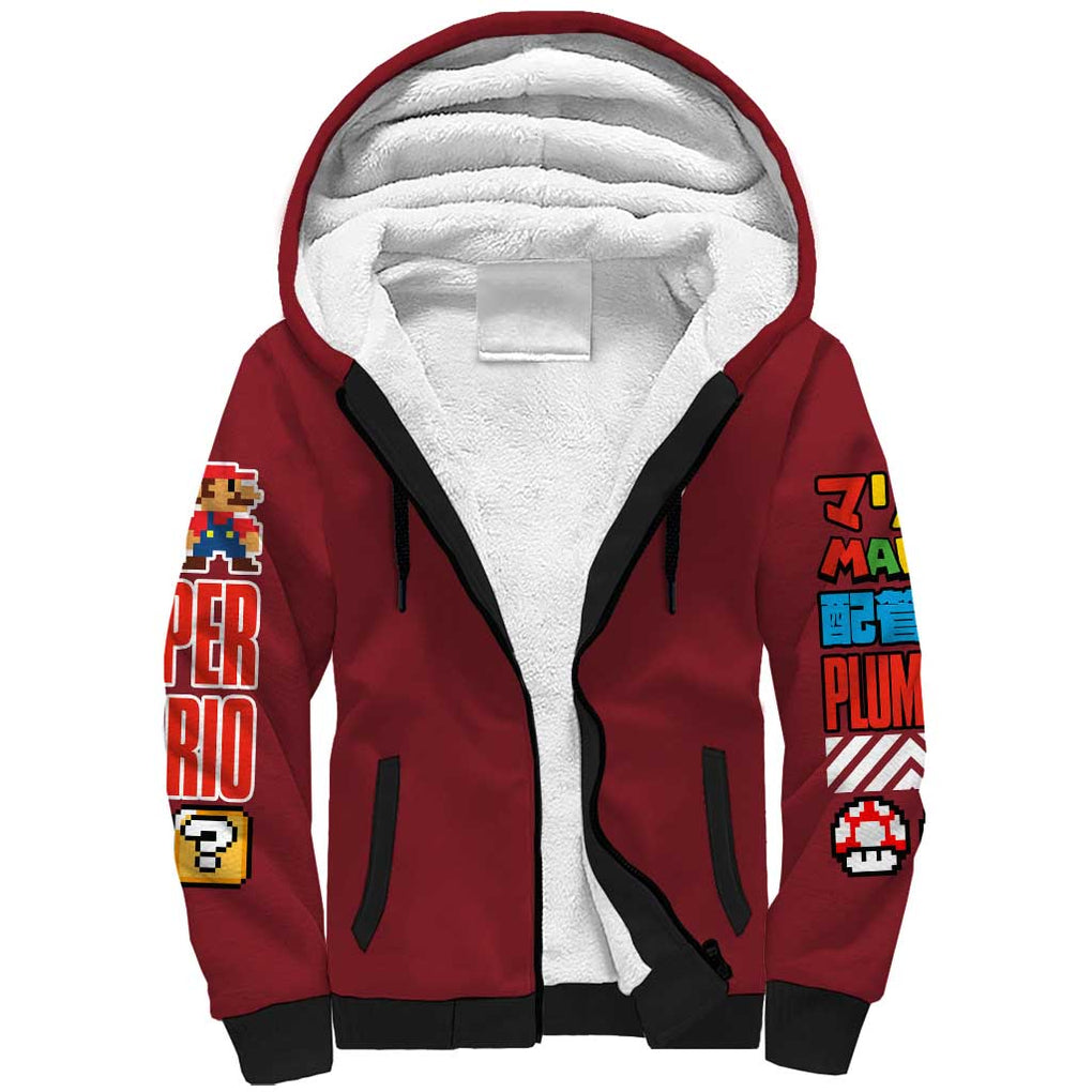 Mario Bros Mario Bros Sherpa Hoodie Anime Mix 3D Game Style