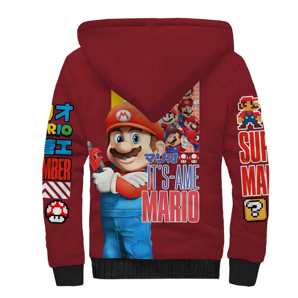 Mario Bros Mario Bros Sherpa Hoodie Anime Mix 3D Game Style