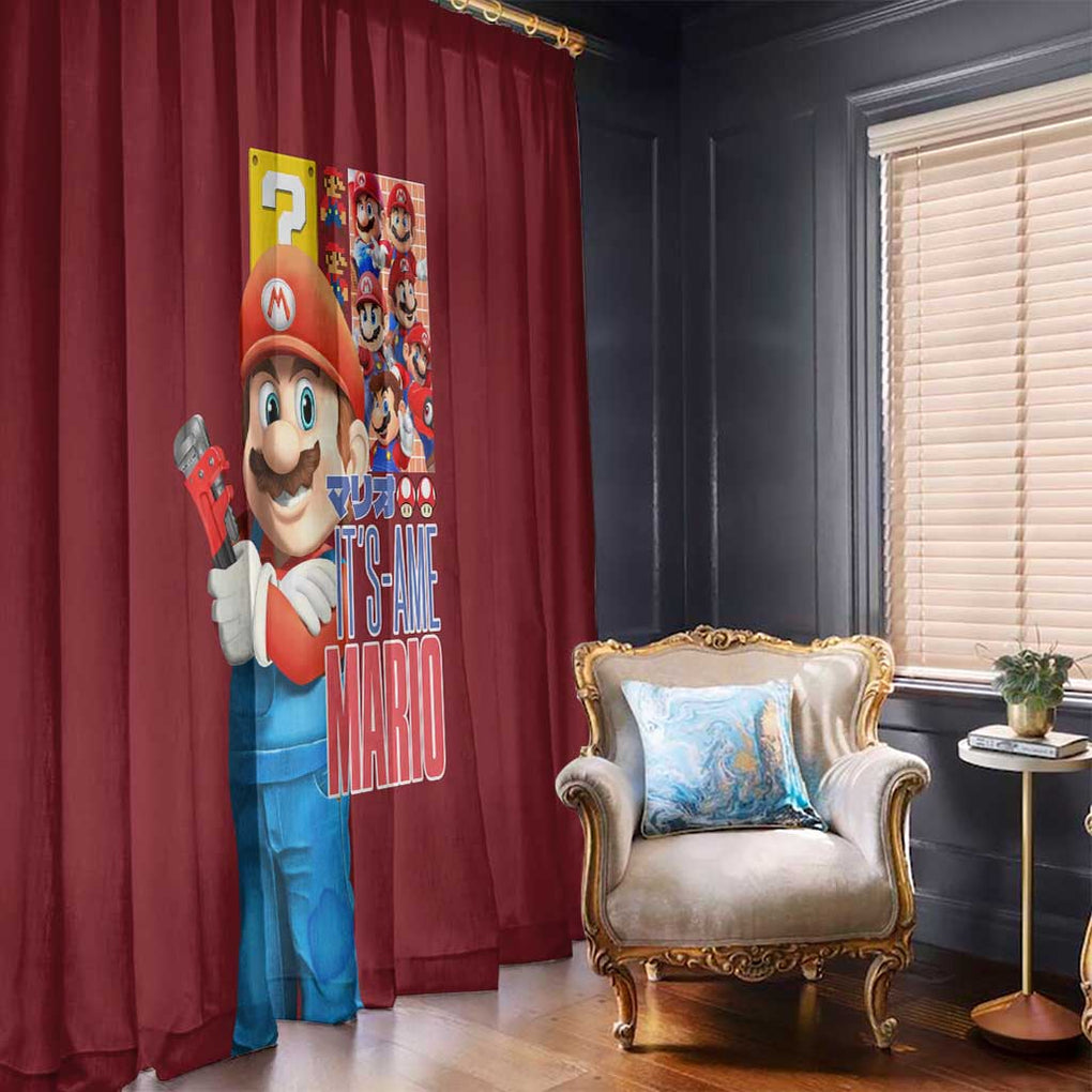 Mario Bros Mario Bros Window Curtain Anime Mix 3D Game Style