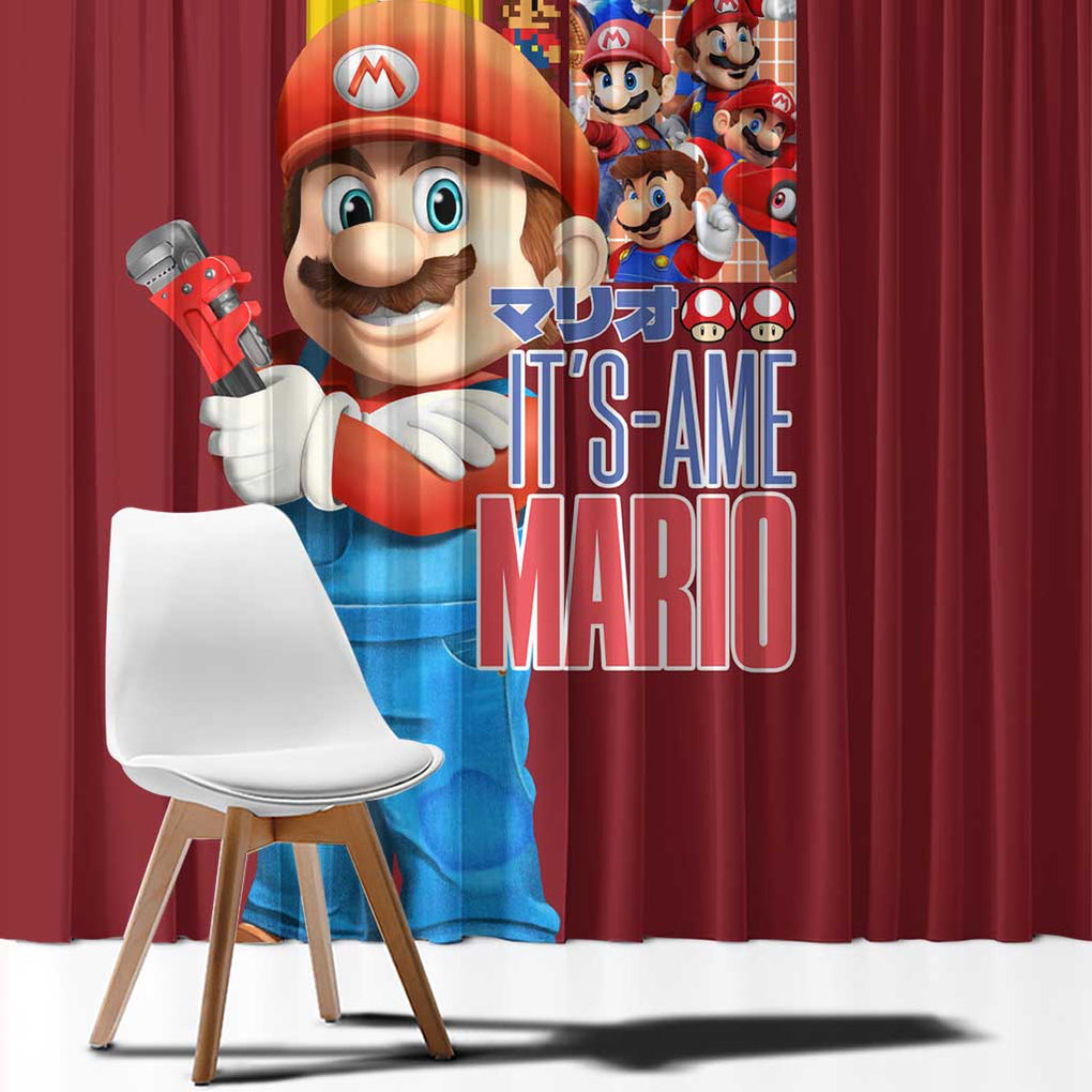 Mario Bros Mario Bros Window Curtain Anime Mix 3D Game Style