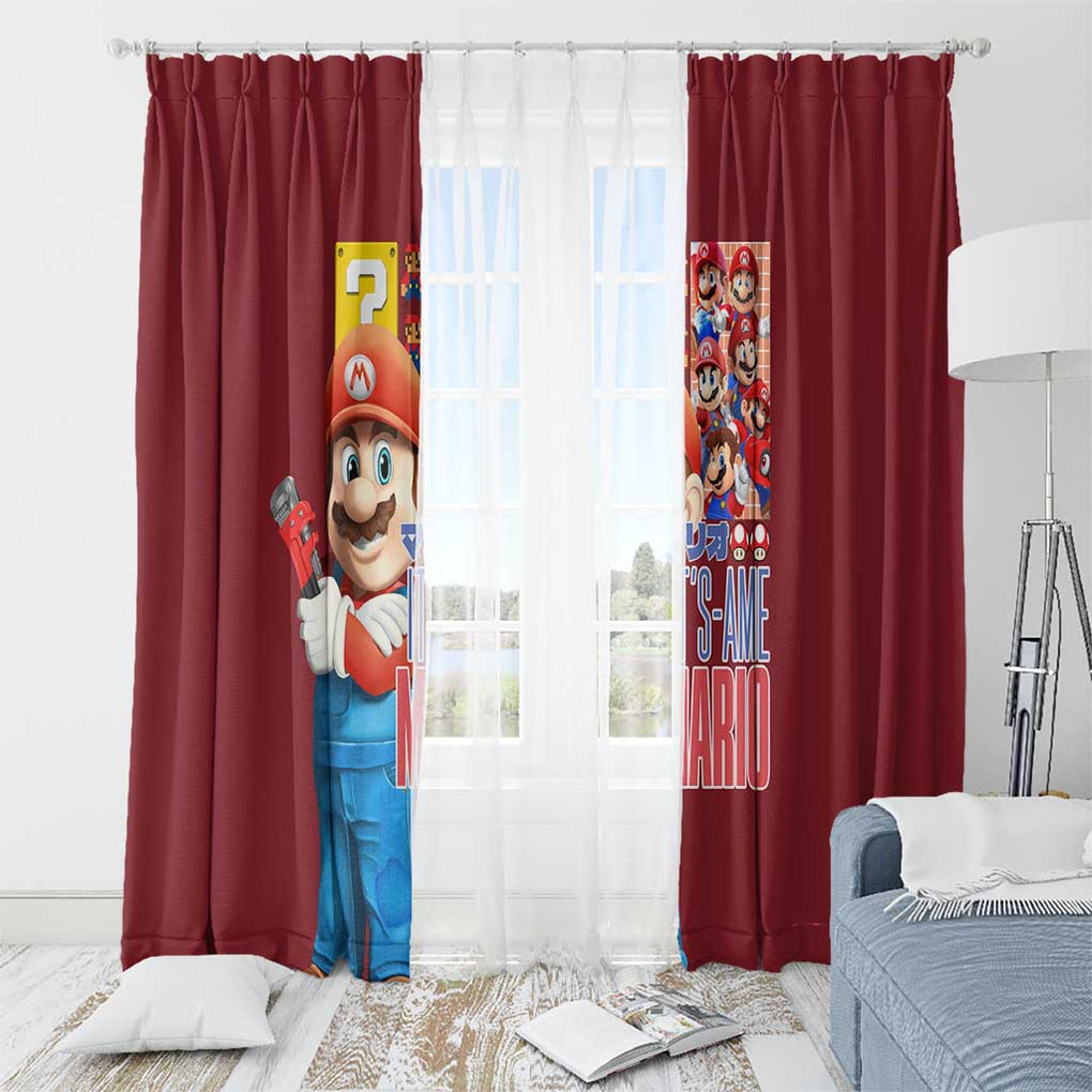 Mario Bros Mario Bros Window Curtain Anime Mix 3D Game Style