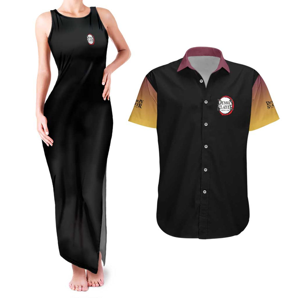 Giyu Tomioka V3 Demon Slayer Couples Matching Tank Maxi Dress and Hawaiian Shirt Anime Style