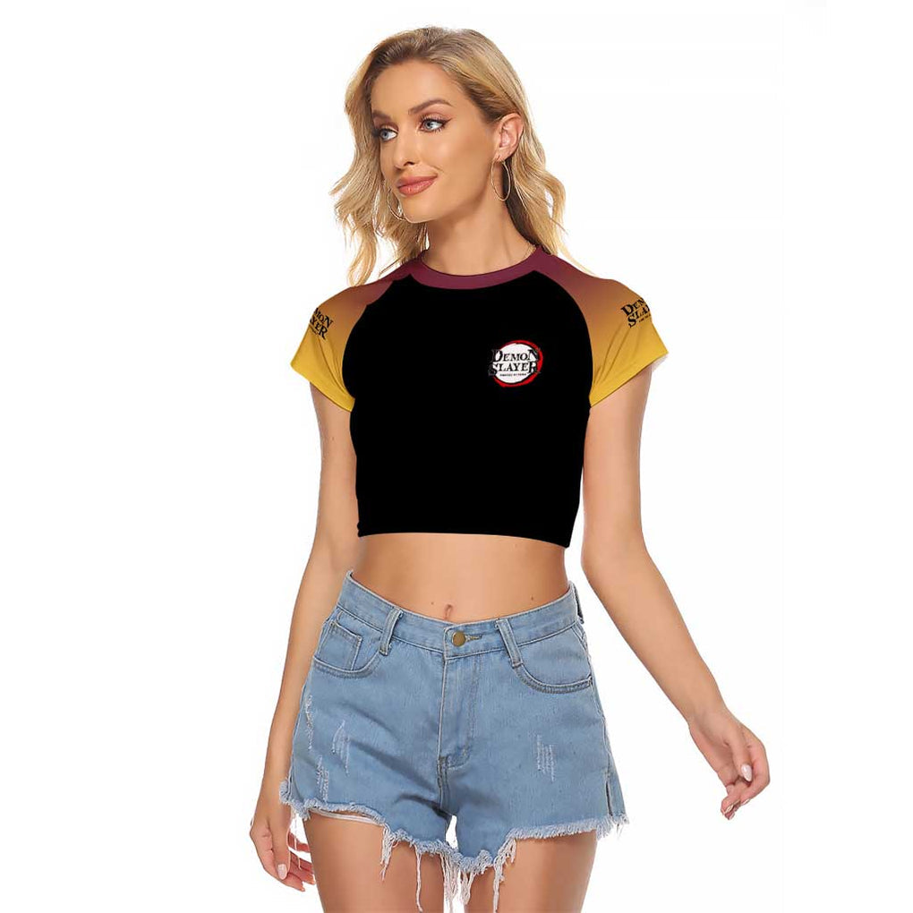 Giyu Tomioka V3 Demon Slayer Raglan Cropped T Shirt Anime Style
