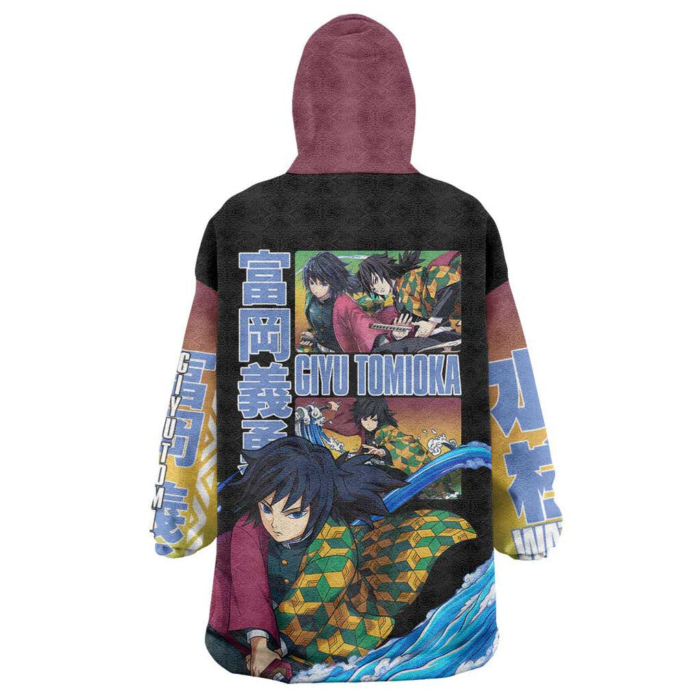 Giyu Tomioka V3 Demon Slayer Wearable Blanket Hoodie Anime Style