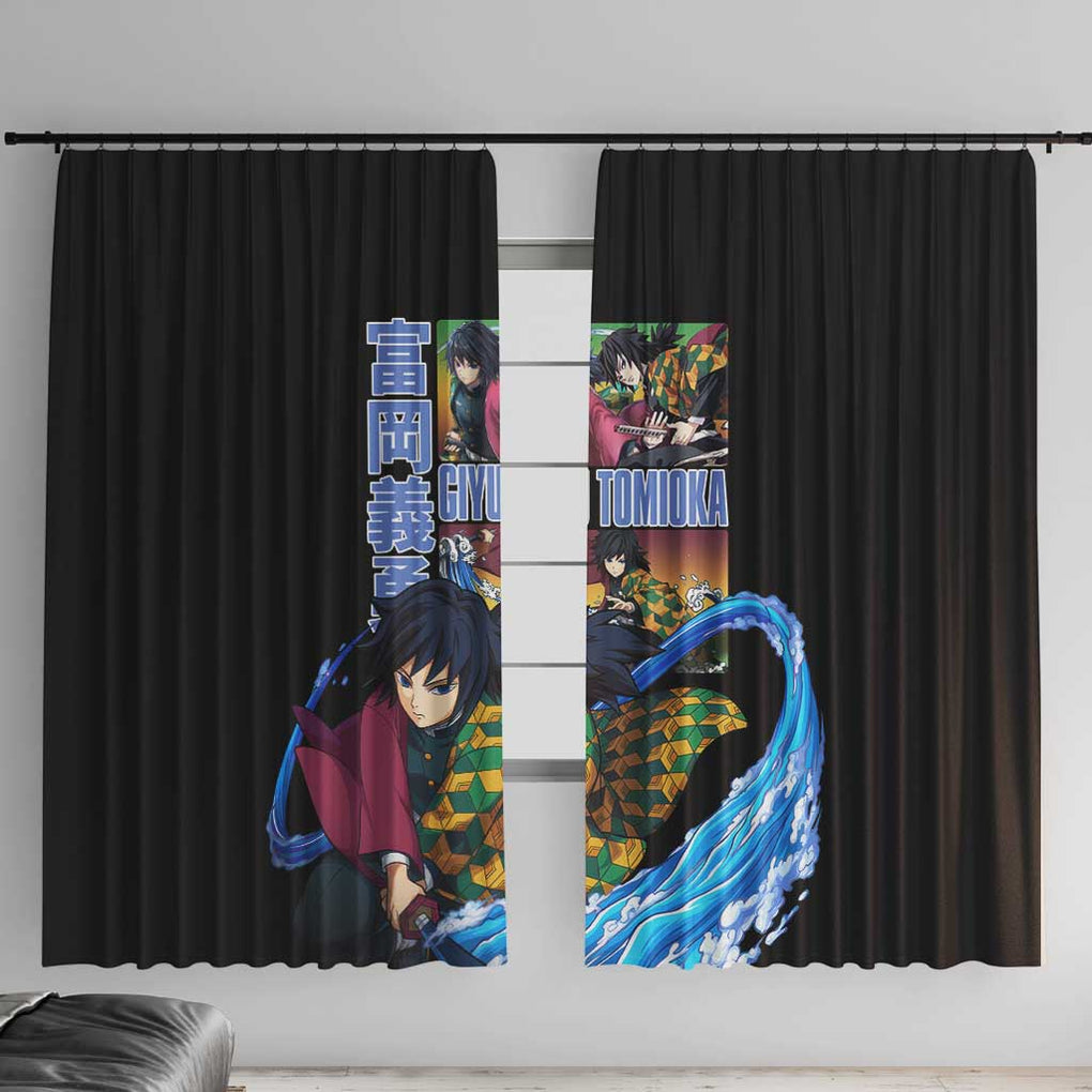 Giyu Tomioka V3 Demon Slayer Window Curtain Anime Style