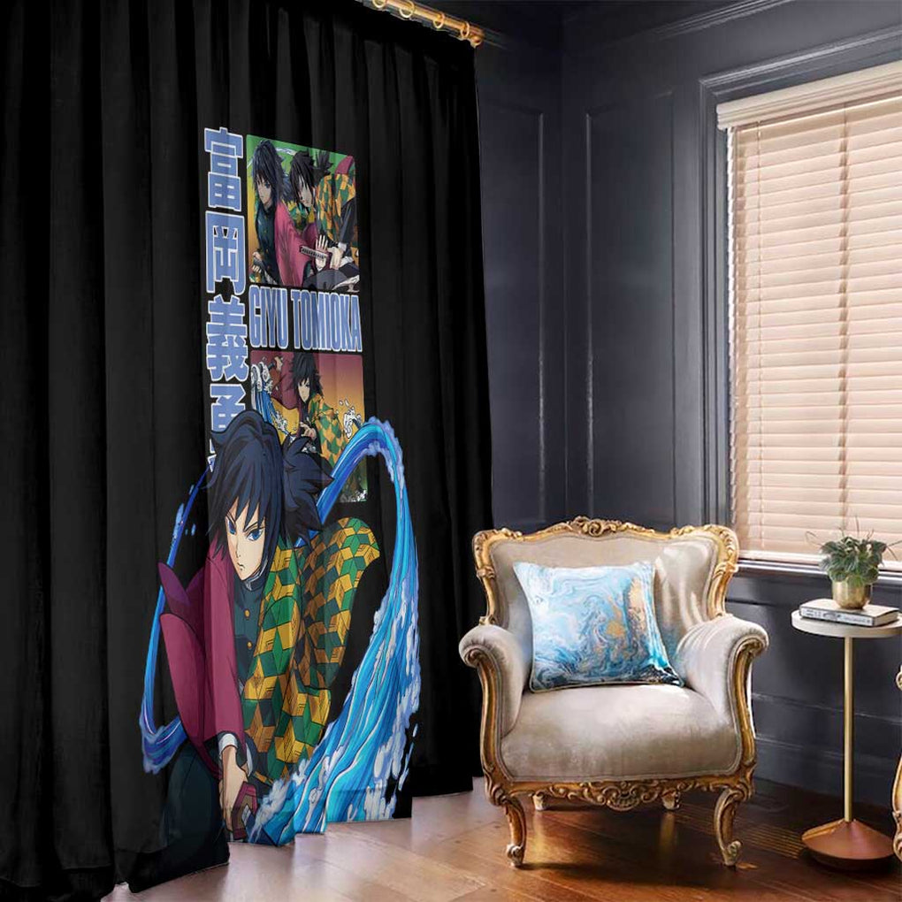 Giyu Tomioka V3 Demon Slayer Window Curtain Anime Style