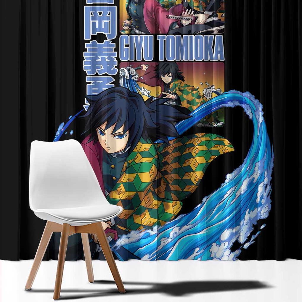 Giyu Tomioka V3 Demon Slayer Window Curtain Anime Style
