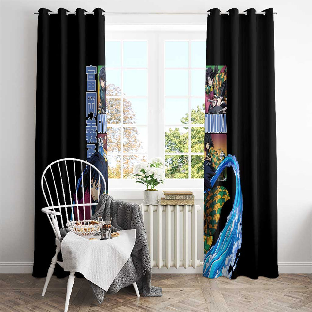 Giyu Tomioka V3 Demon Slayer Window Curtain Anime Style