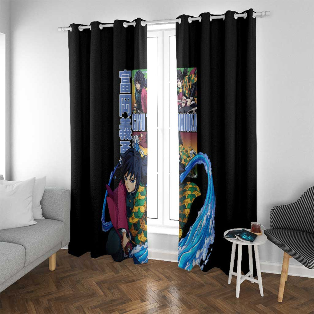 Giyu Tomioka V3 Demon Slayer Window Curtain Anime Style