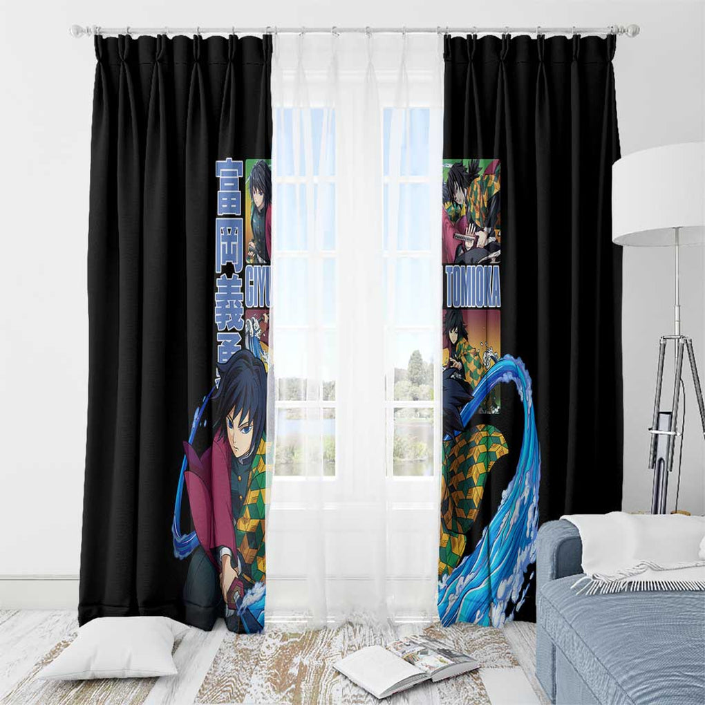 Giyu Tomioka V3 Demon Slayer Window Curtain Anime Style