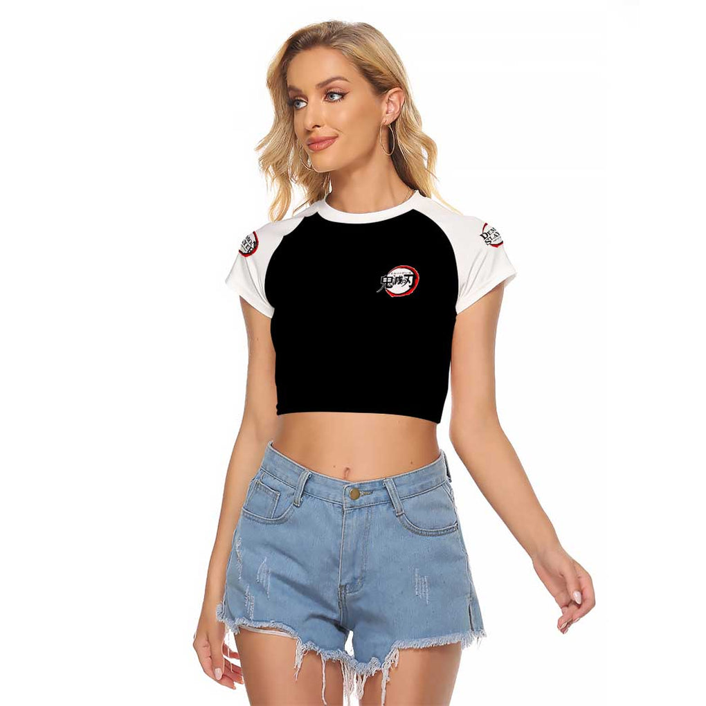 Obanai Iguro V2 Demon Slayer Raglan Cropped T Shirt Anime Style