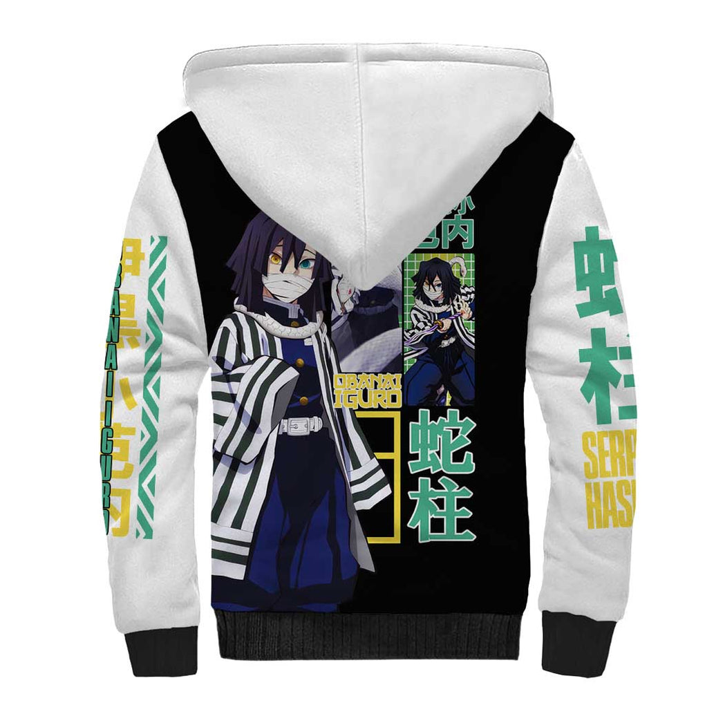 Obanai Iguro V2 Demon Slayer Sherpa Hoodie Anime Style