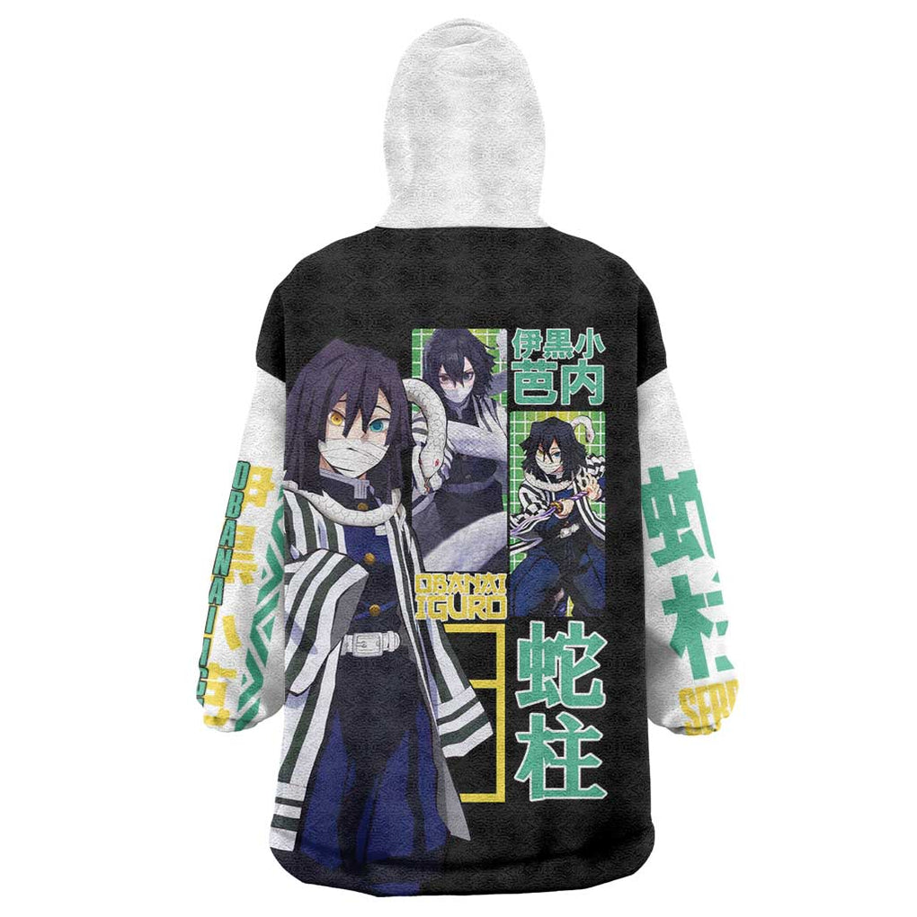 Obanai Iguro V2 Demon Slayer Wearable Blanket Hoodie Anime Style