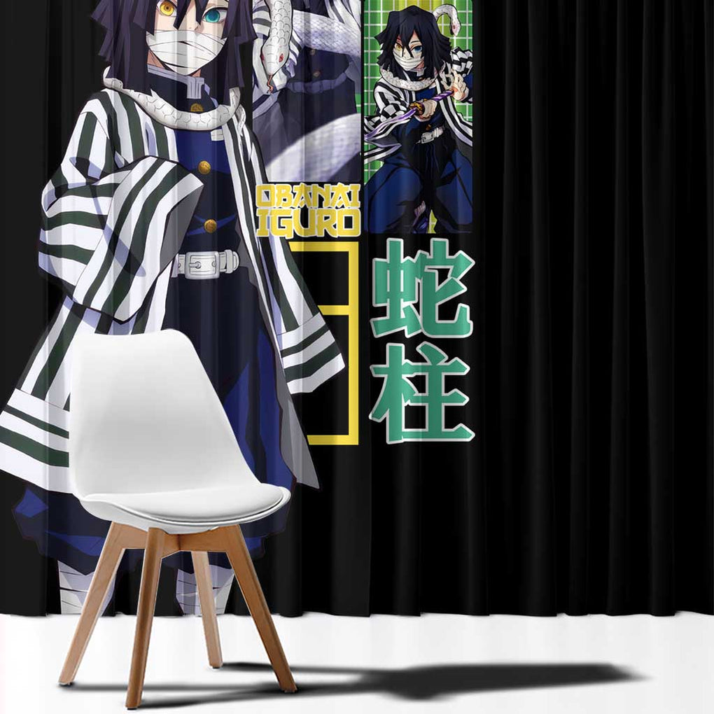 Obanai Iguro V2 Demon Slayer Window Curtain Anime Style