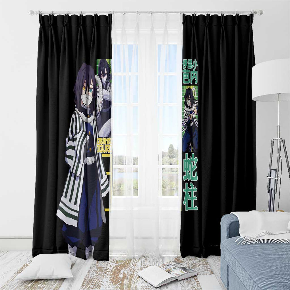 Obanai Iguro V2 Demon Slayer Window Curtain Anime Style