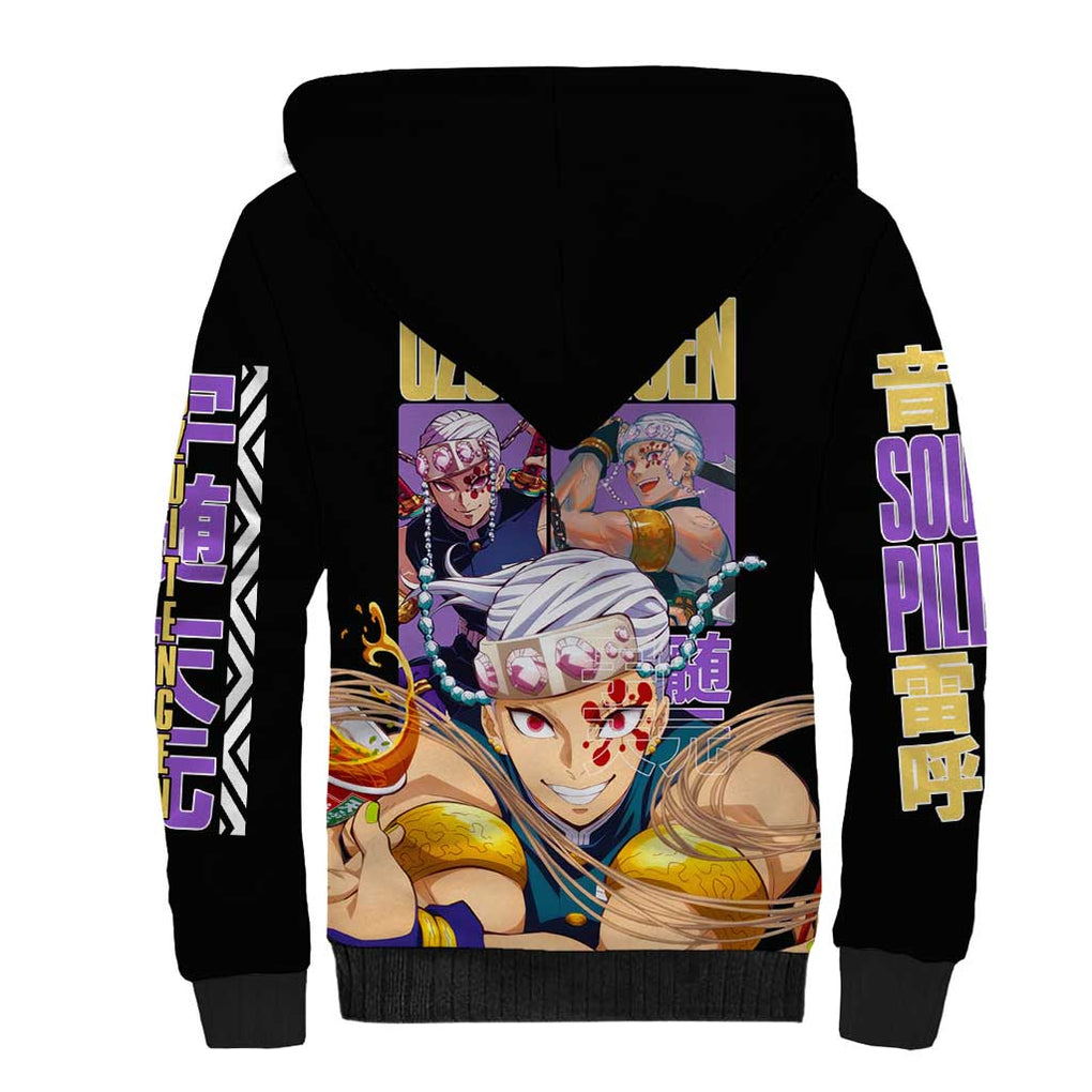 Uzui Tengen V2 Demon Slayer Sherpa Hoodie Anime Style