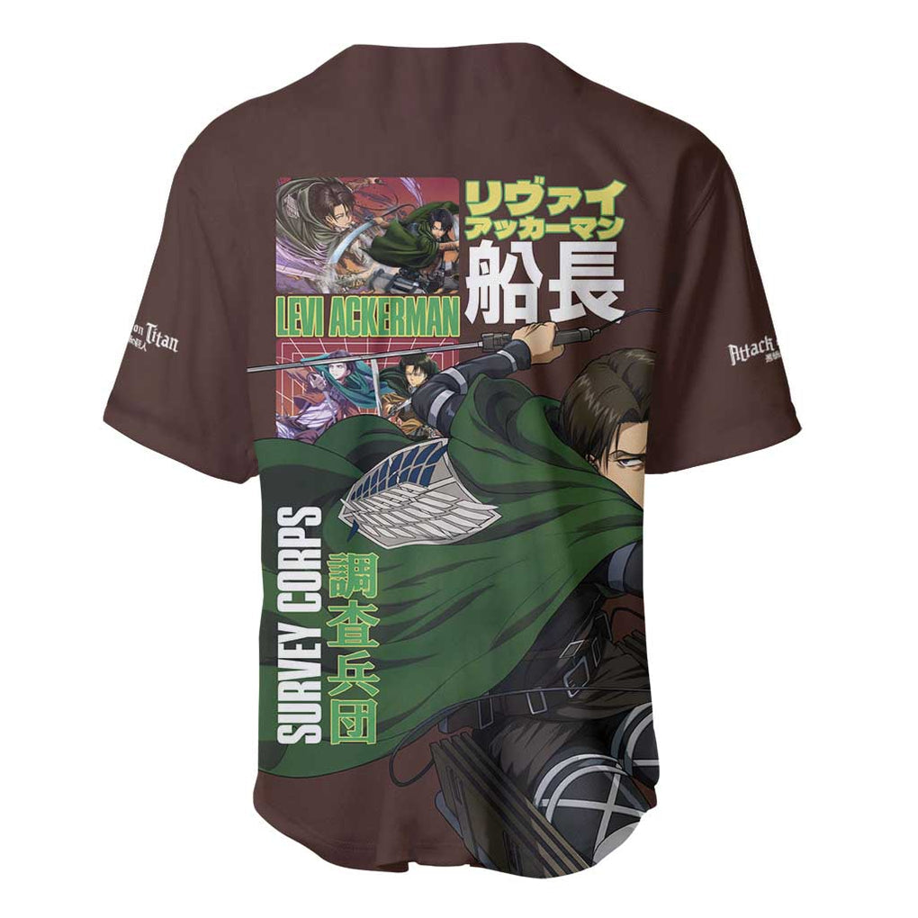 Levi Ackerman V3 Attack on Titan Baseball Jersey Anime Style