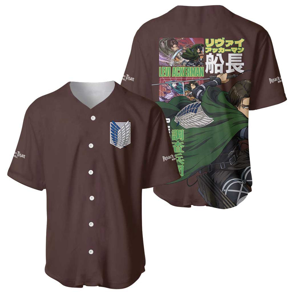 Levi Ackerman V3 Attack on Titan Baseball Jersey Anime Style