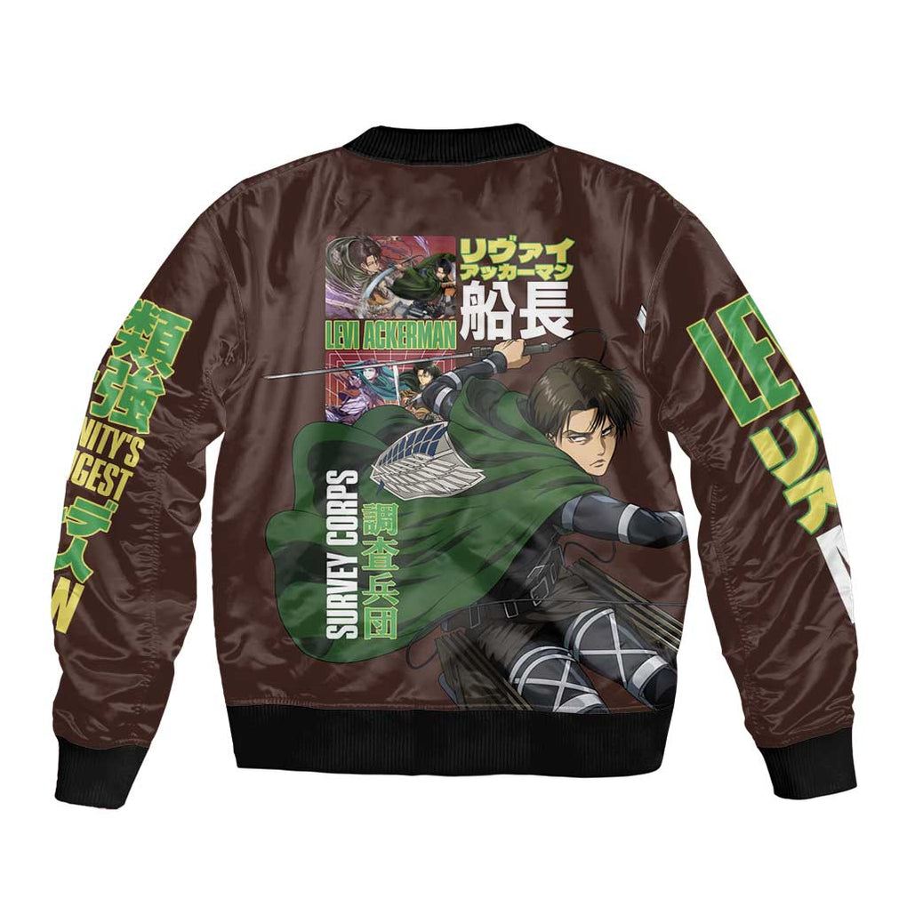 Levi Ackerman V3 Attack on Titan Bomber Jacket Anime Style
