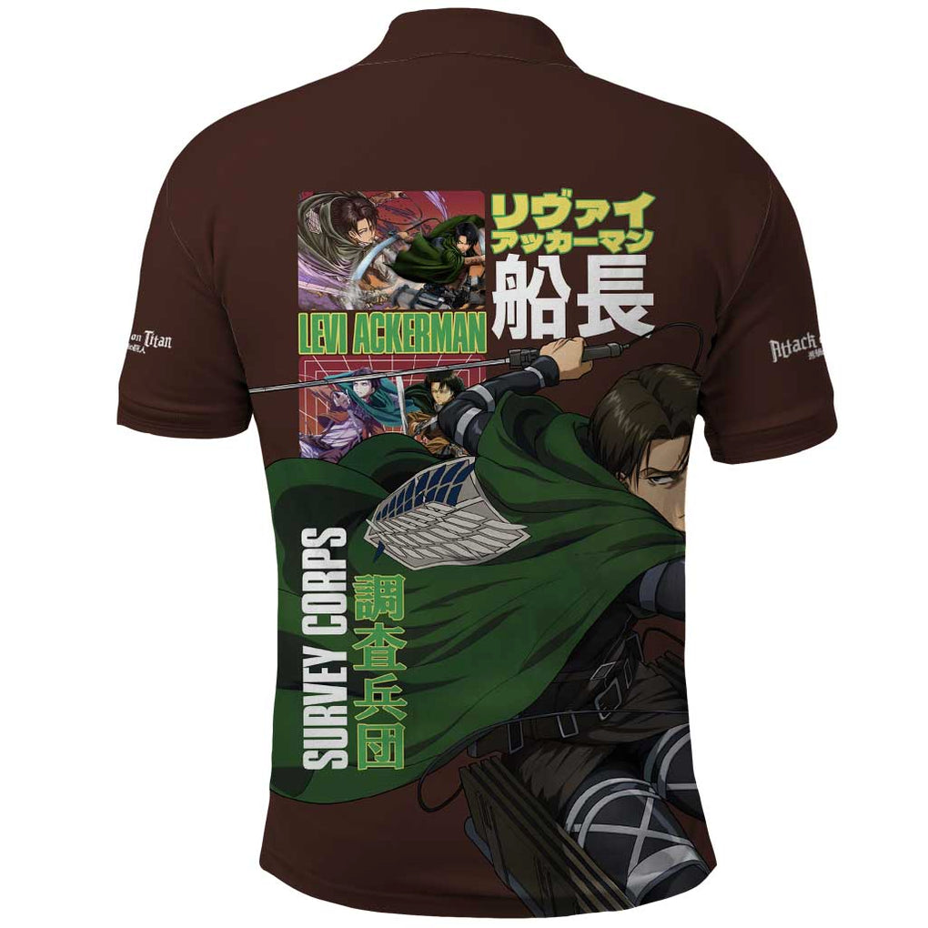Levi Ackerman V3 Attack on Titan Polo Shirt Anime Style