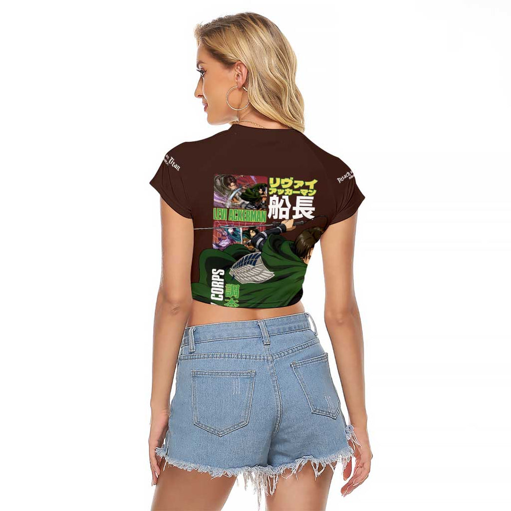 Levi Ackerman V3 Attack on Titan Raglan Cropped T Shirt Anime Style