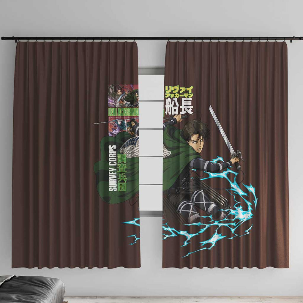 Levi Ackerman V3 Attack on Titan Window Curtain Anime Style