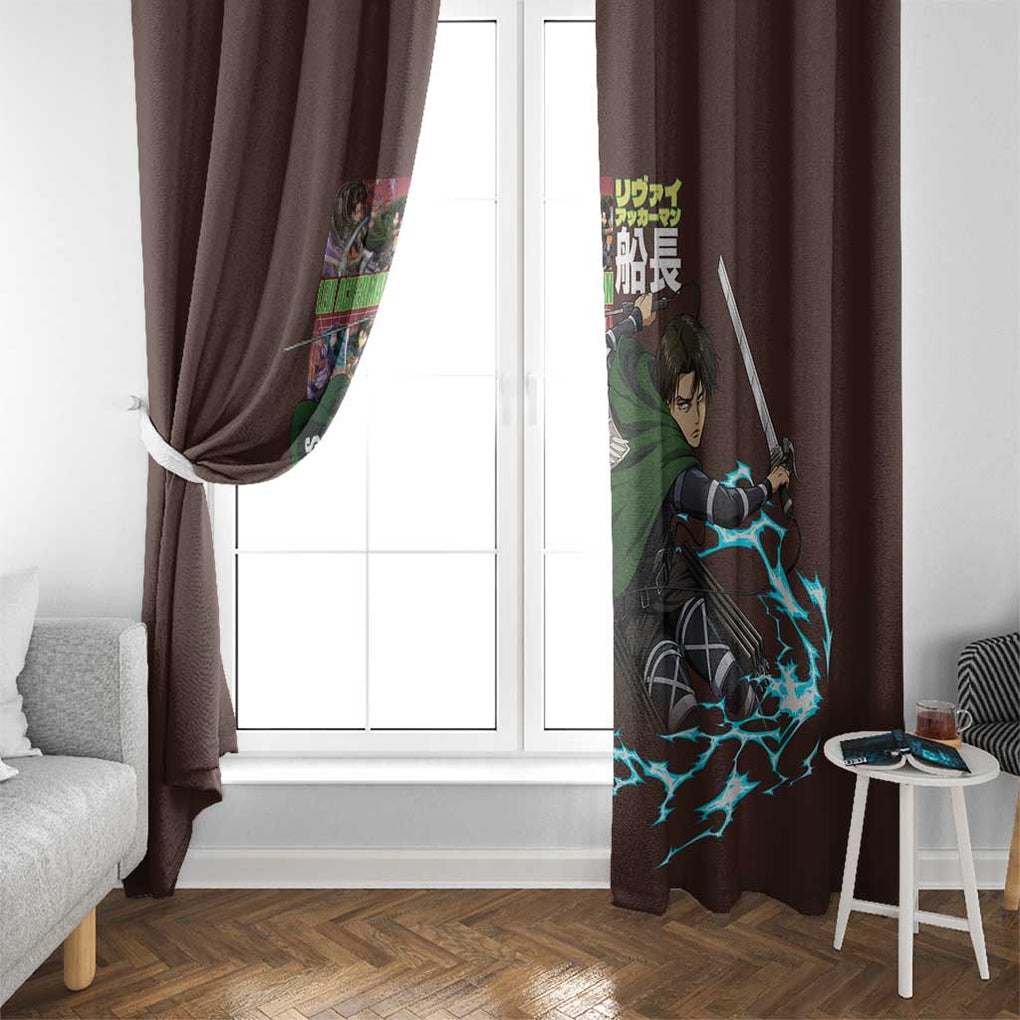 Levi Ackerman V3 Attack on Titan Window Curtain Anime Style