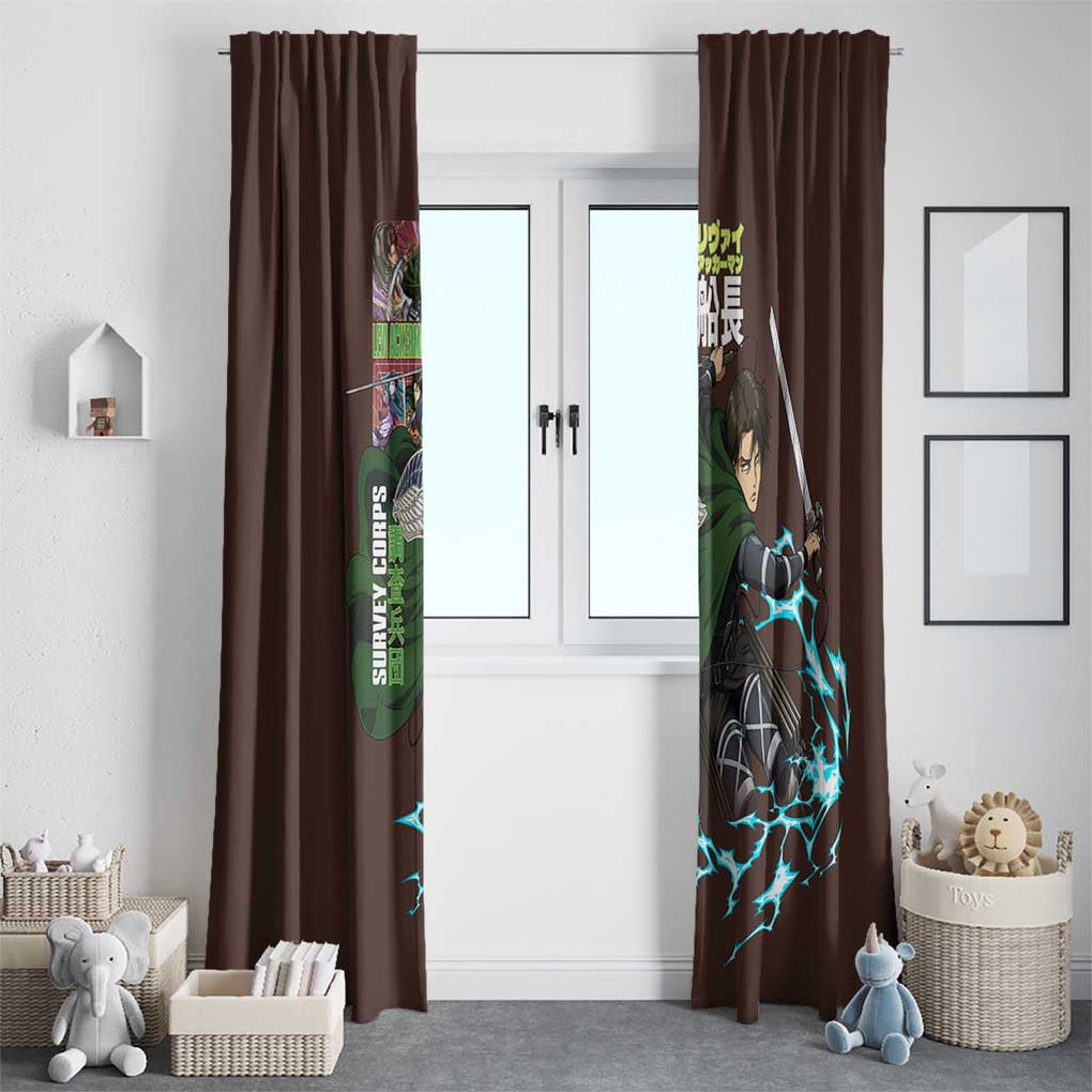 Levi Ackerman V3 Attack on Titan Window Curtain Anime Style