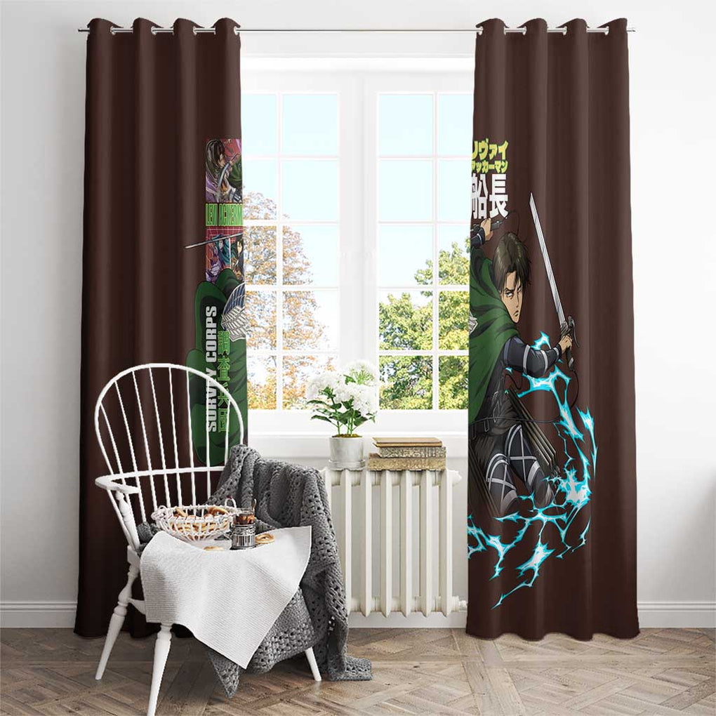 Levi Ackerman V3 Attack on Titan Window Curtain Anime Style