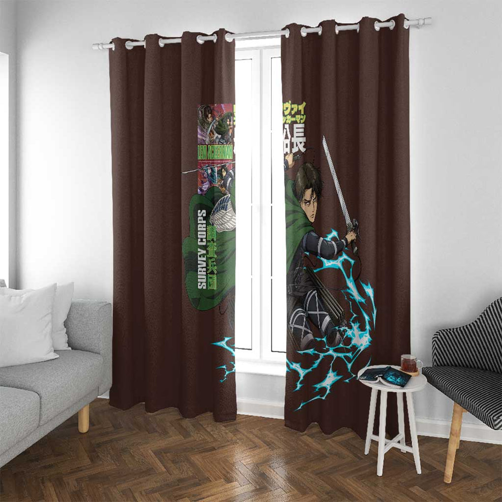 Levi Ackerman V3 Attack on Titan Window Curtain Anime Style