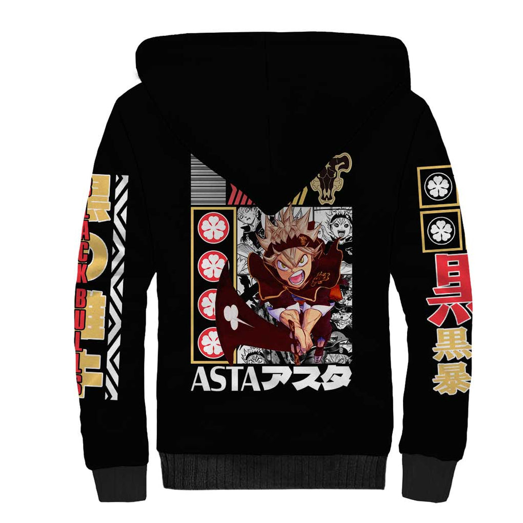 Asta V2 Black Clover Sherpa Hoodie Anime Style