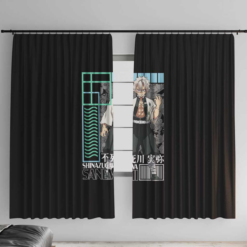 Sanemi Shinazugawa Kimesu no Yaiba Window Curtain Anime Style