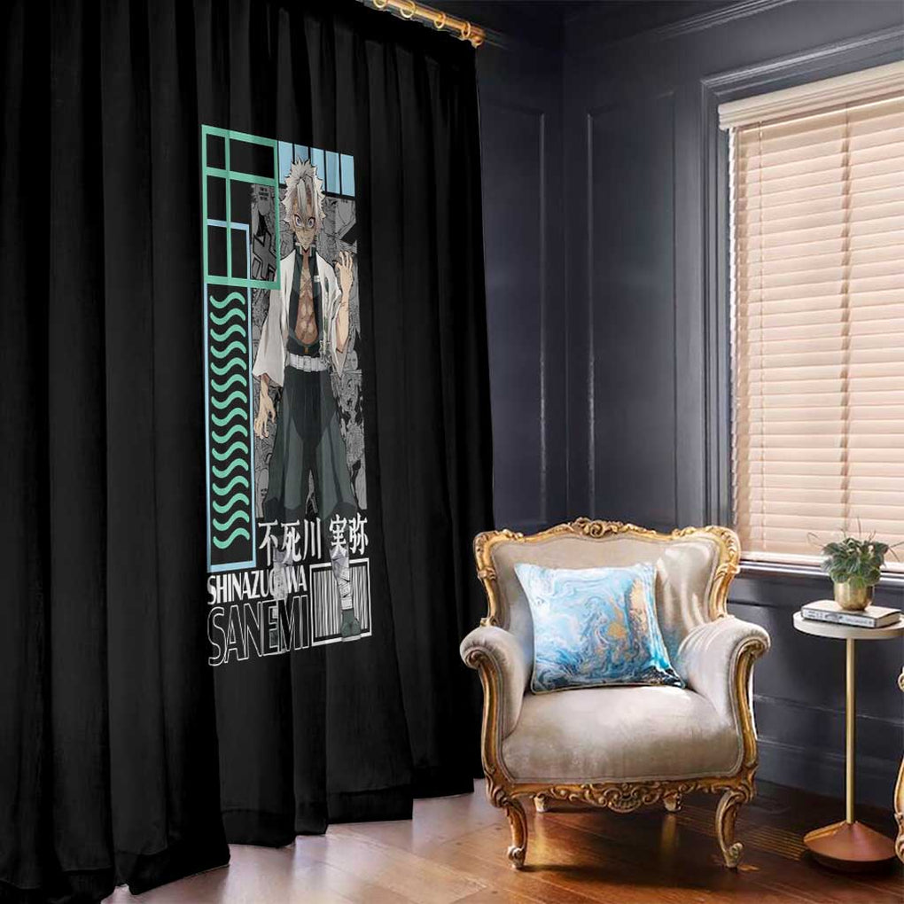 Sanemi Shinazugawa Kimesu no Yaiba Window Curtain Anime Style