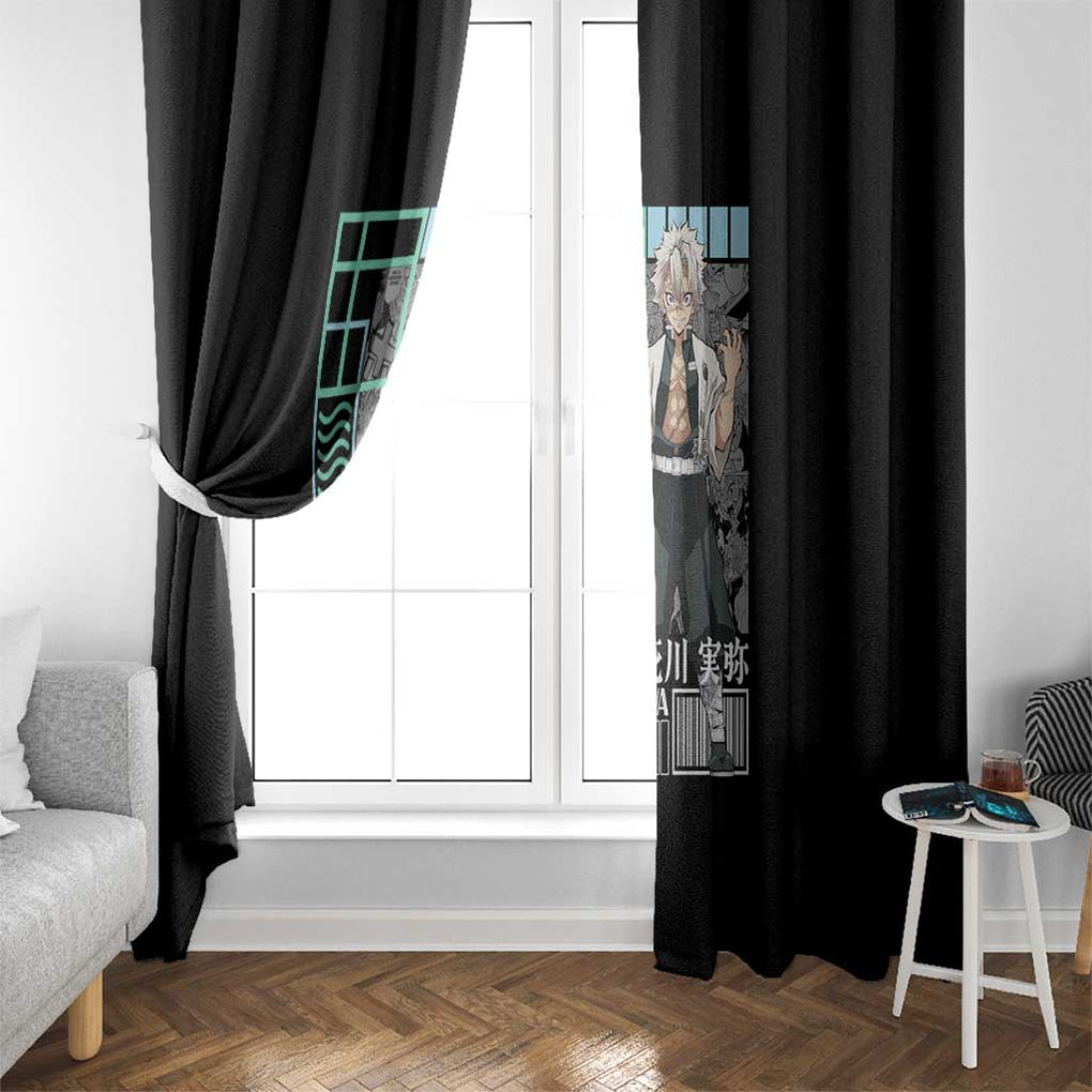 Sanemi Shinazugawa Kimesu no Yaiba Window Curtain Anime Style