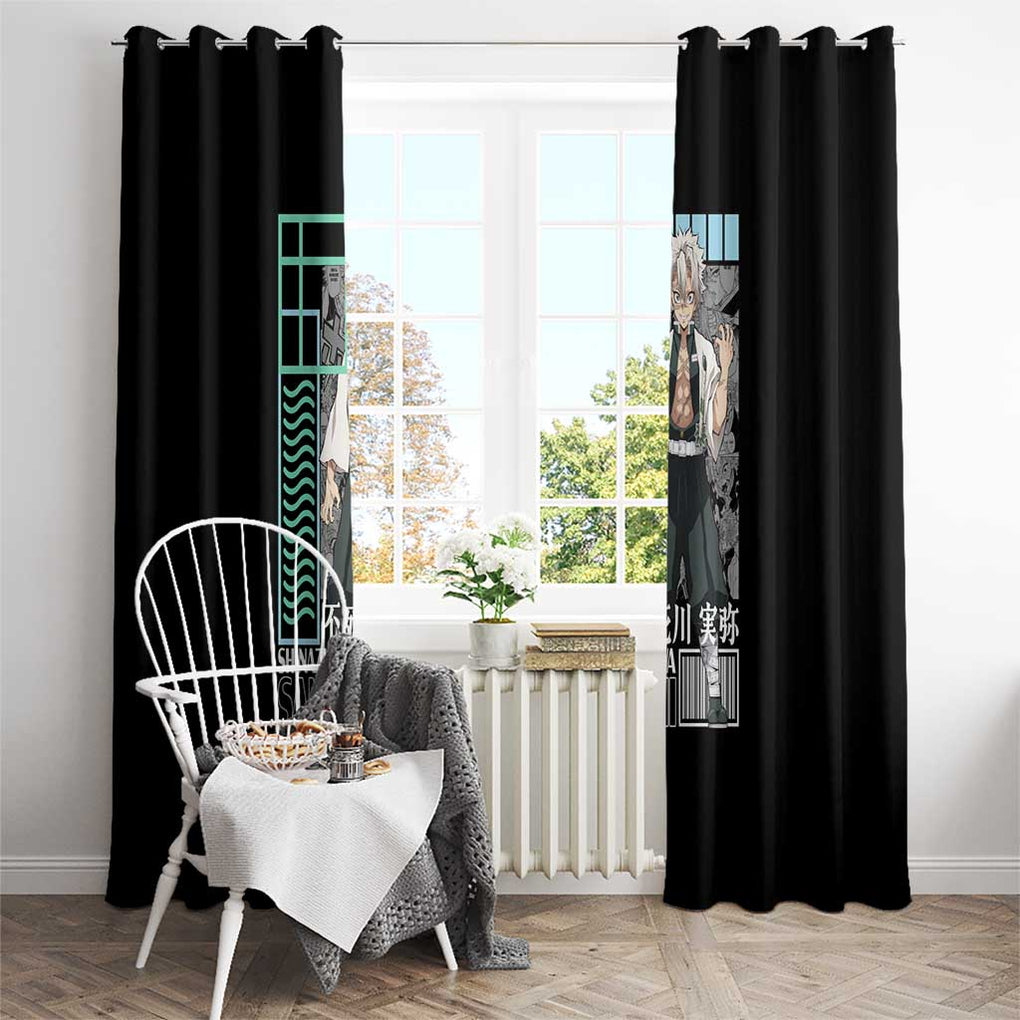 Sanemi Shinazugawa Kimesu no Yaiba Window Curtain Anime Style