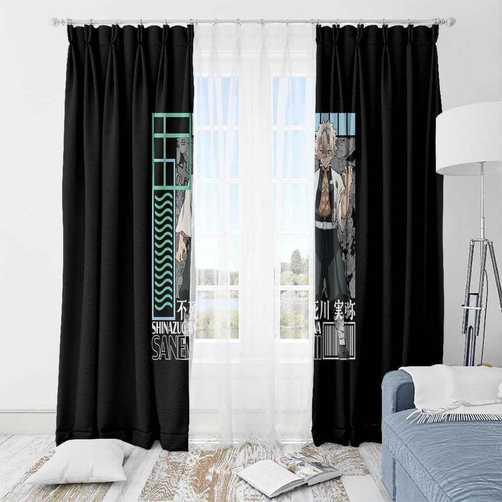 Sanemi Shinazugawa Kimesu no Yaiba Window Curtain Anime Style