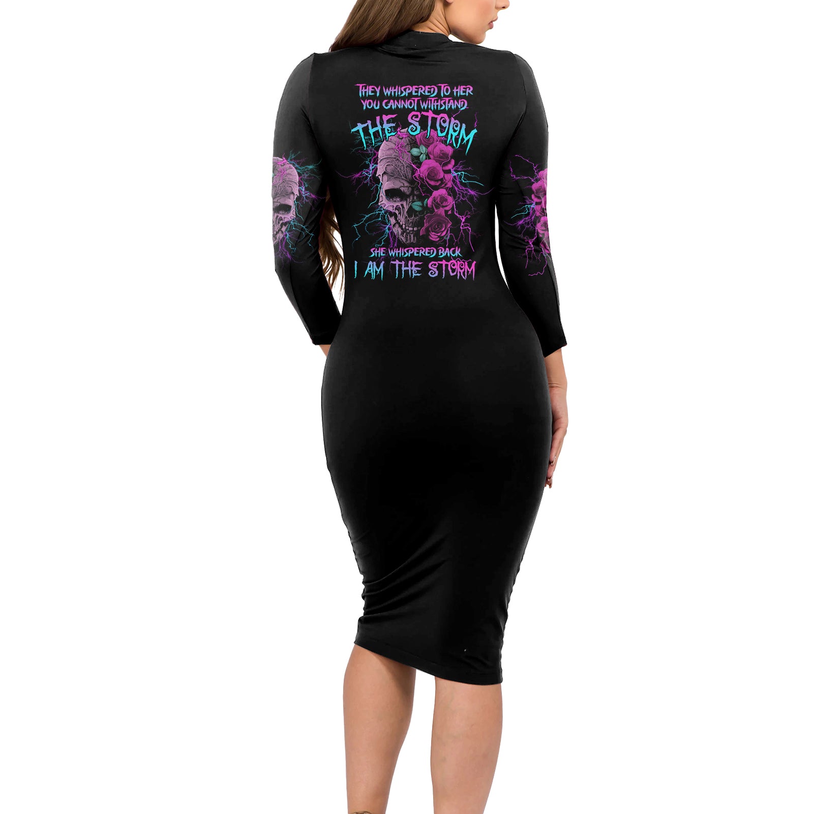 i-am-the-storm-skull-rose-long-sleeve-bodycon-dress
