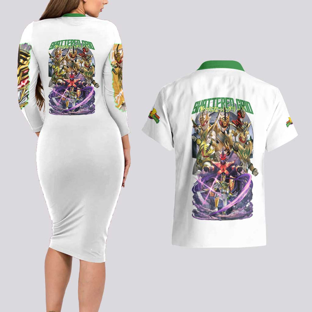 Lord Drakkon Mighty Morphin Power Rangers Couples Matching Long Sleeve Bodycon Dress and Hawaiian Shirt Japan Anime Style